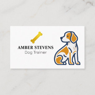 Illustration av kute-marionett Guld Hund Bone Visitkort