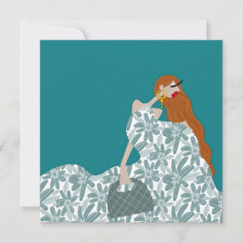 Illustration av kvinnlig Blommigt Garden Party Mod Inbjudningar