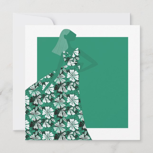 Illustration av kvinnlig Blommigt Garden Party Mod Inbjudningar (Framsida)