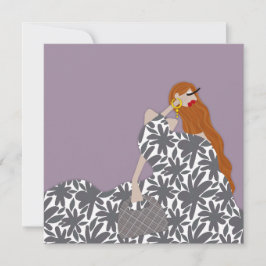 Illustration av kvinnlig Blommigt Garden Party Mod Inbjudningar