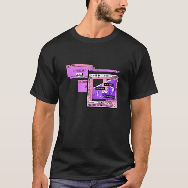 Illustration av Ledsen Aesthetic PC Browser Vaporw T Shirt (Framsida)