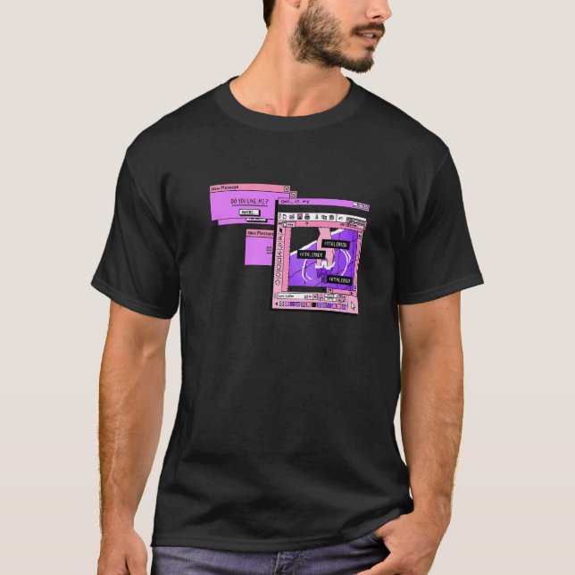 Illustration av Ledsen Aesthetic PC Browser Vaporw T Shirt (Framsida)