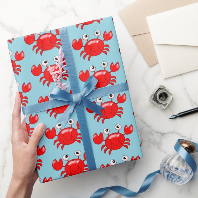 Illustration av leende Tecknad Red Crab Presentpapper (Gifting)
