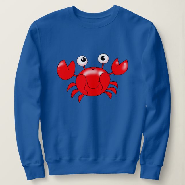 Illustration av leende Tecknad Red Crab T Shirt (Design framsida)