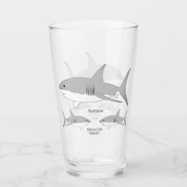 Illustration av lekfull hajfamilj Ocean Life Squad Glaskopp