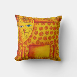 Illustration av leopard med vattenfärg och mönster kudde