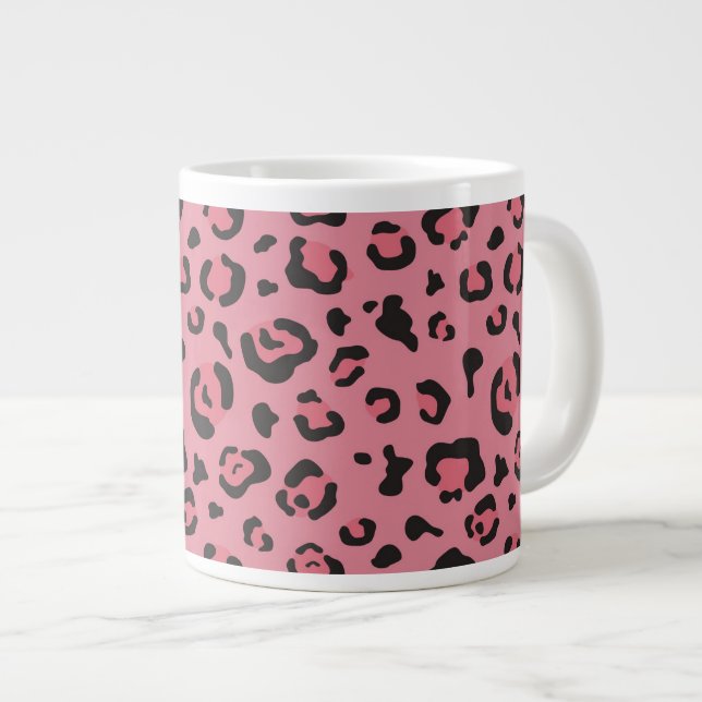 Illustration av Leopard Rosa Animal Jumbo Mugg (Framsida höger)
