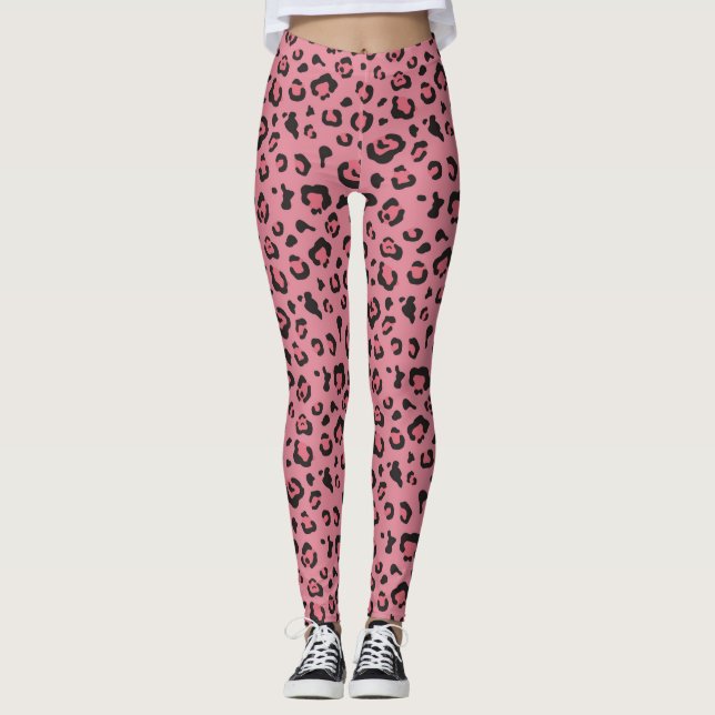 Illustration av Leopardrosadjur Leggings (Framsida)