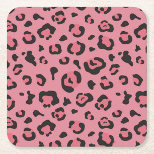 Illustration av Leopardrosadjur Underlägg Papper Kvadrat