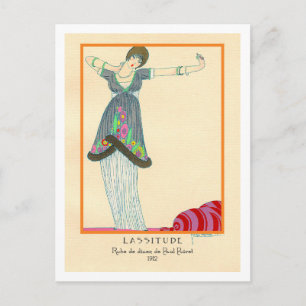 Illustration av Lepape Art Deco Mode Vykort