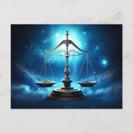 Illustration av Libra Zodiac-tecknet Vykort