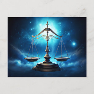 Illustration av Libra Zodiac-tecknet Vykort