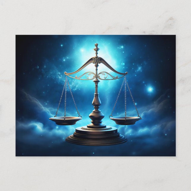 Illustration av Libra Zodiac-tecknet Vykort (Framsida)