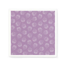 illustration av lila cupkaka