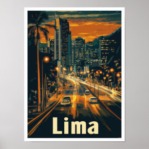 Illustration av Lima Peru Vintage resor Poster
