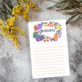 Illustration av Livsmedel-köplista för frukt och g Post-it Block