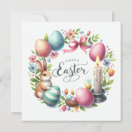 Illustration av ljus för påskhare Äggljus Julkort