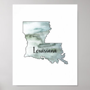 Illustration av Louisiana State-färg Poster