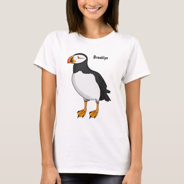 Illustration av lunnefågel  t shirt (Framsida)