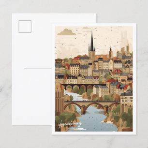 illustration av Luxemburgs Art Travel Ställe Vykort