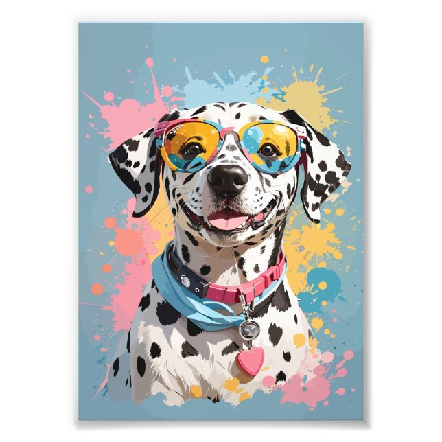 illustration av lycklig Dalmatien hund ansikte Fototryck (Framsidan)
