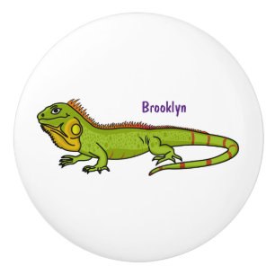 illustration av lycklig grönt iguana-tecknaden knopp