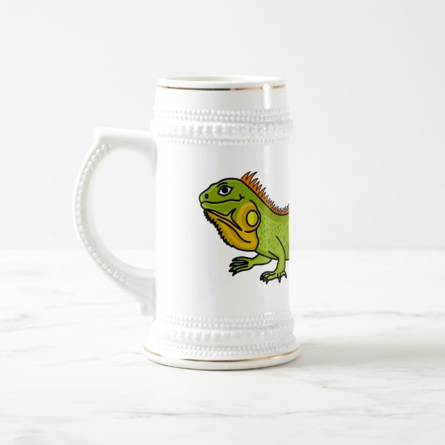 illustration av lycklig grönt iguana-tecknaden sejdel (Vänster)