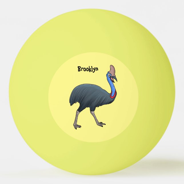 illustration av lycklig-tecknaden för kaskavafågla pingisboll (Framsidan)