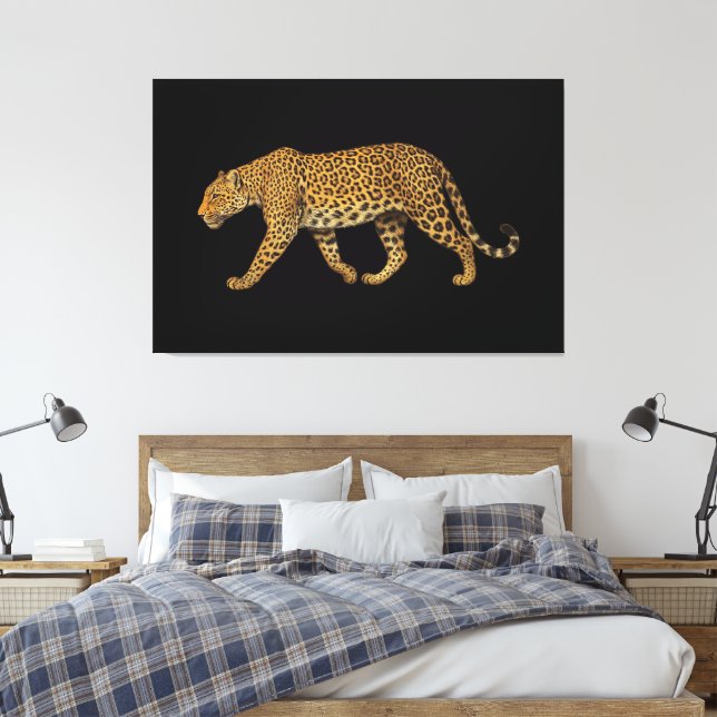 Illustration av Majestic Walking Leopard Canvastryck (Insitu (sovrum))