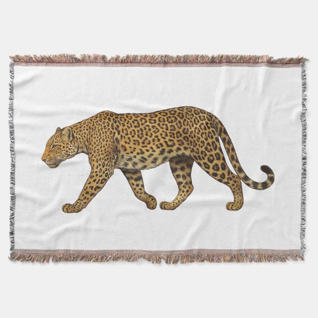 Illustration av Majestic Walking Leopard Filt (Framsidan)