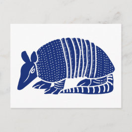 Illustration av marin blå armadillo-grafik vykort