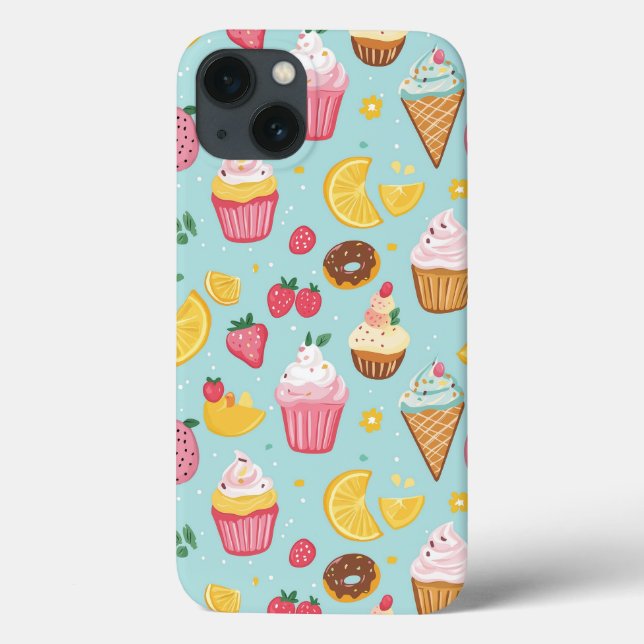 Illustration av matvaror i Mönster (Baksida)