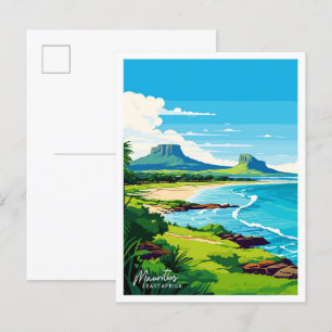 illustration av Mauritius Öster Afrika Travel Vint Vykort