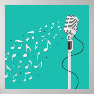 Illustration av mikrofonCoola Poster