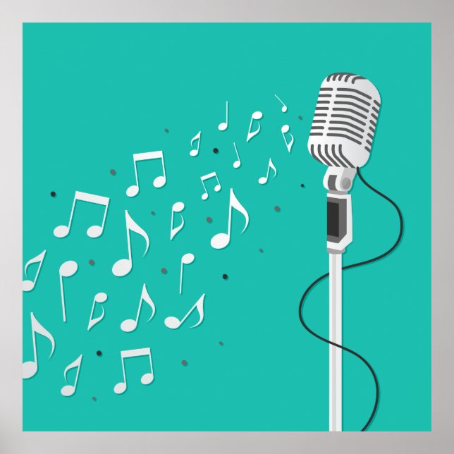 Illustration av mikrofonCoola Poster (Framsidan)