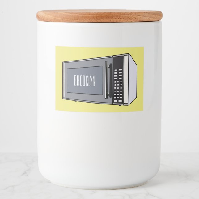 illustration av mikrovågans tecknad mat etiketter (Framsida)