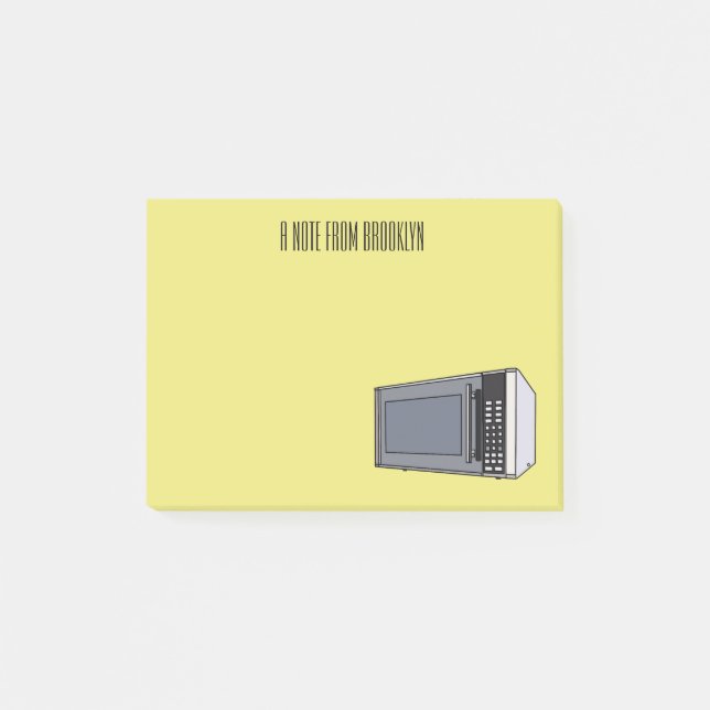 illustration av mikrovågans tecknad post-it block (Framsida)