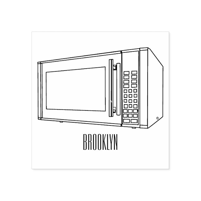 illustration av mikrovågans tecknad stämpel (Tryck)