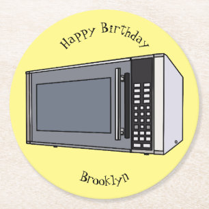 illustration av mikrovågans tecknad underlägg papper rund