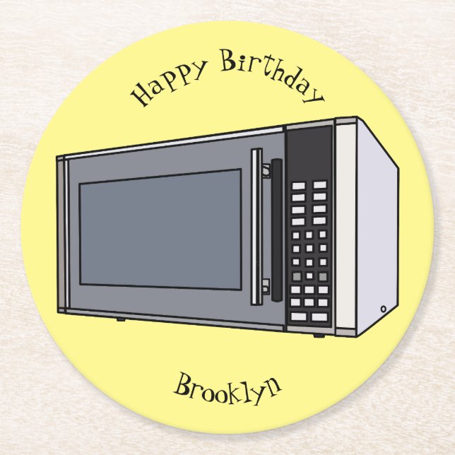 illustration av mikrovågans tecknad underlägg papper rund (Framsidan)