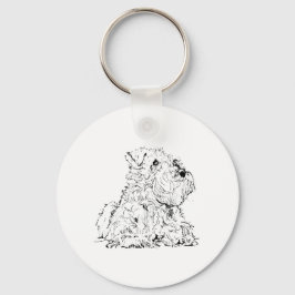 Illustration av miniatyr schnauzer nyckelring