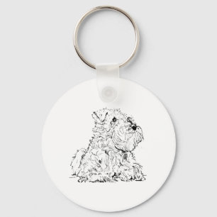 Illustration av miniatyr schnauzer nyckelring