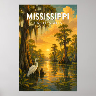Illustration av Mississippi Resa Konst Vintage Poster
