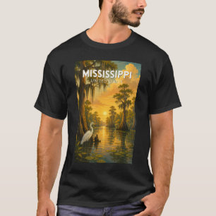 Illustration av Mississippi Resa Konst Vintage T Shirt