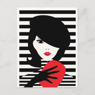 illustration av mode fransk snyggt mode vykort