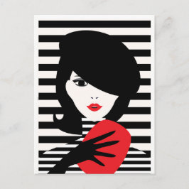 illustration av mode fransk snyggt mode vykort