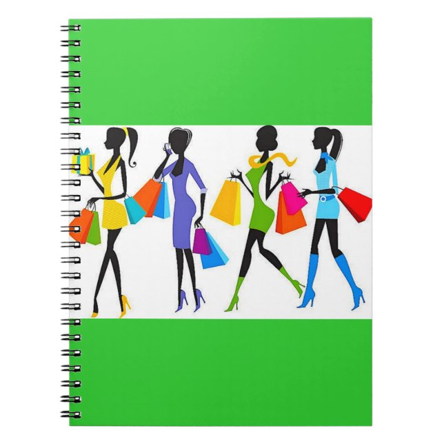 Illustration av Mode Shopping Girls Anteckningsbok (Framsidan)