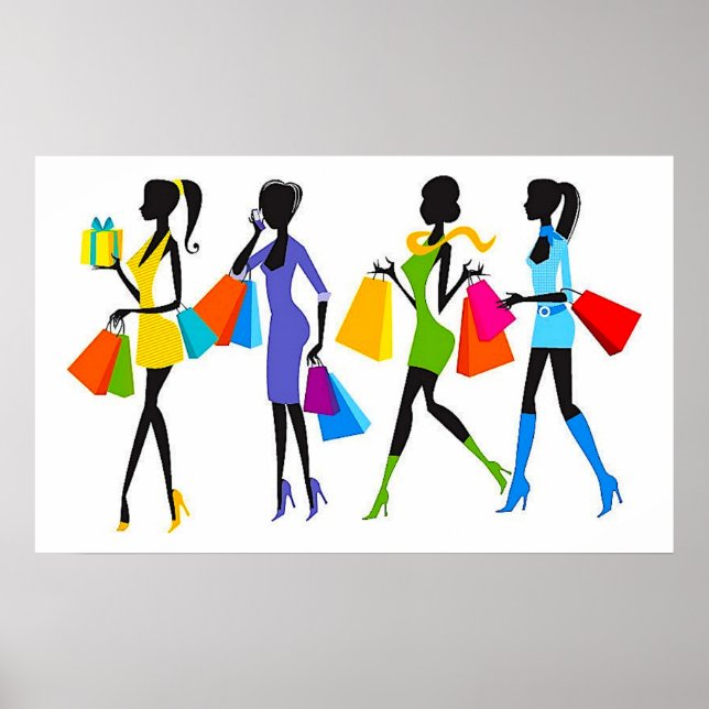Illustration av Mode Shopping Girls Poster (Framsidan)