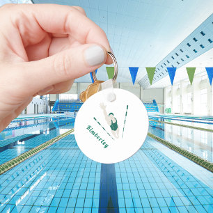 Illustration av modern Grönt Swimmer-simuleringste Nyckelring