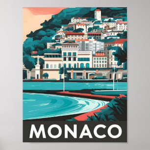 Illustration av Monaco Art Vintage resor Poster